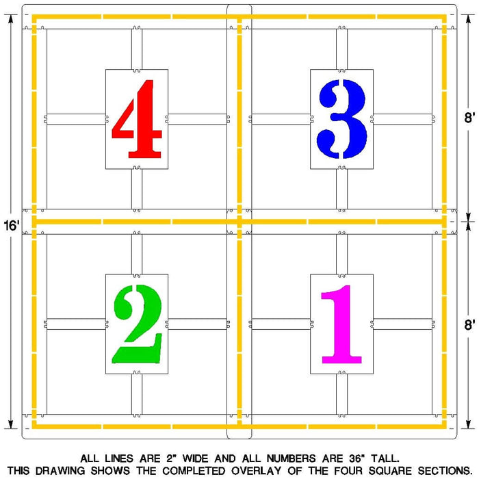 Newstripe 16′ Official Four Square Stencil