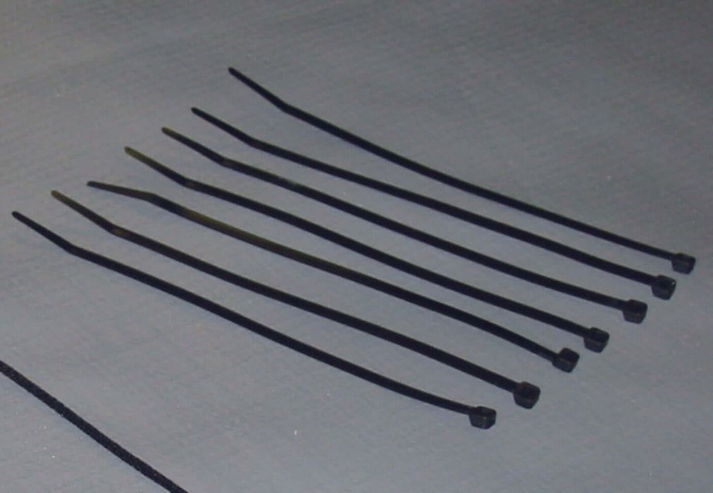 8" Black Cable Ties - 100/Bag