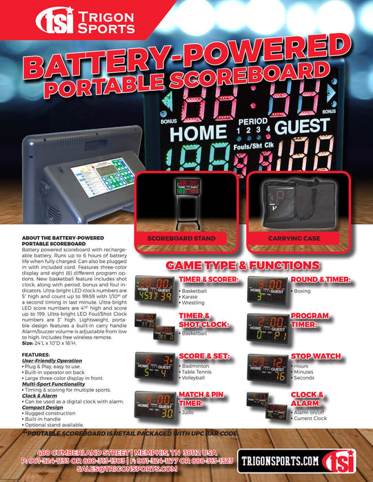 Battery Operated Multi-Sport Scoreboard & Timer