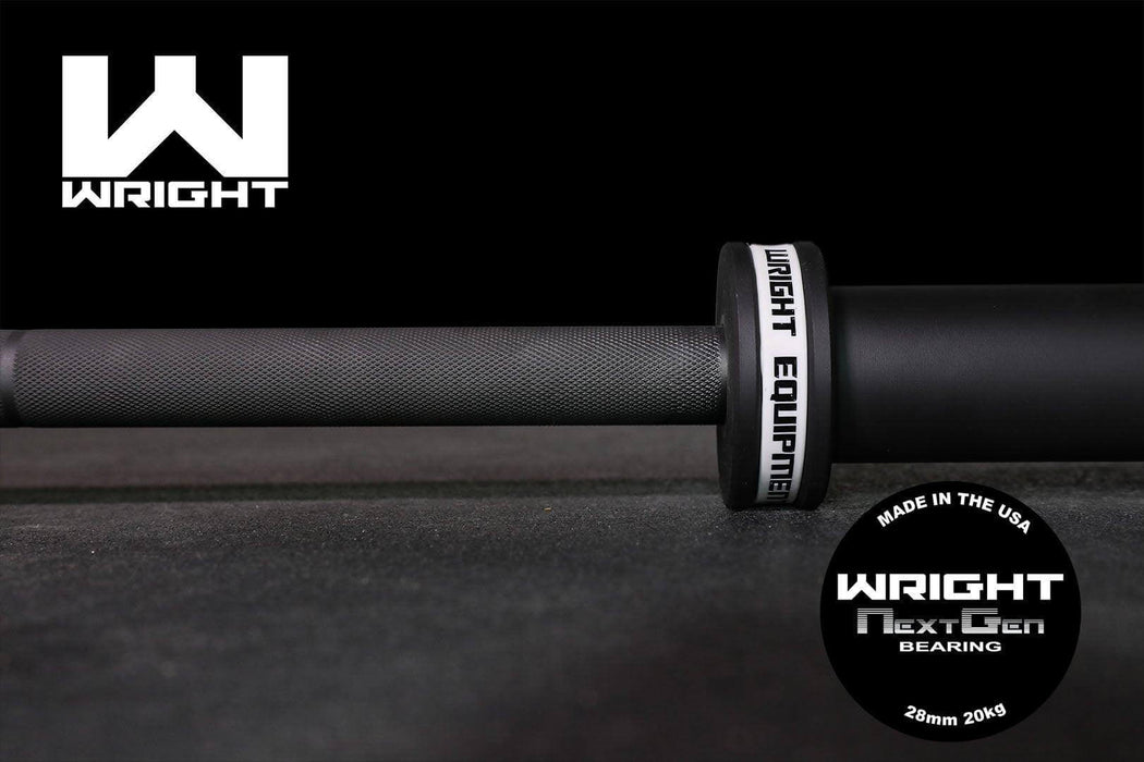 Wright Equipment Men's 20kg BLACK SHAFT w/BLACK BELLS Olympic Bearing Bar (Made In The USA)