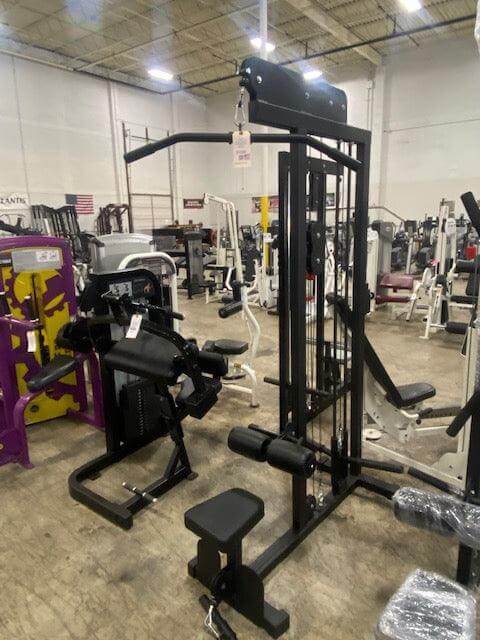 Wright Equipment Lat Pulldown Low Row Combo Plate Loaded Black Frame Black Upholstery