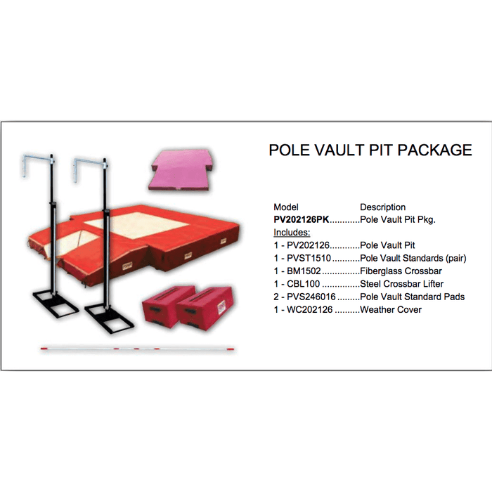 Fisher 19'9" W X 21' D X 26" H NCAA/NFHS Pole Vault Pit Package PV202126PK