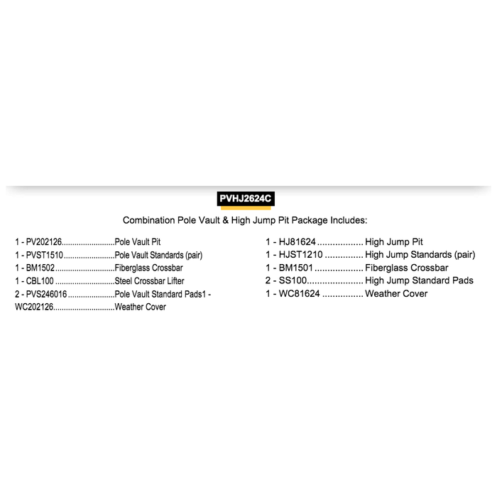 Fisher Combination Pole Vault & High Jump Pit Package PVHJ2624C