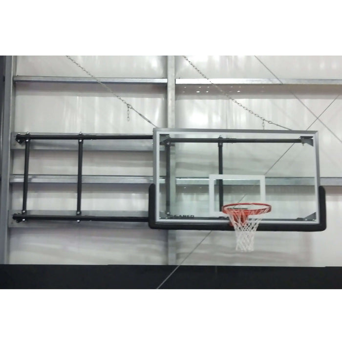 Gared Corner Mount Side-Fold Wall Mount Basketball Backstop, 4' - 6' Length 2500-4060