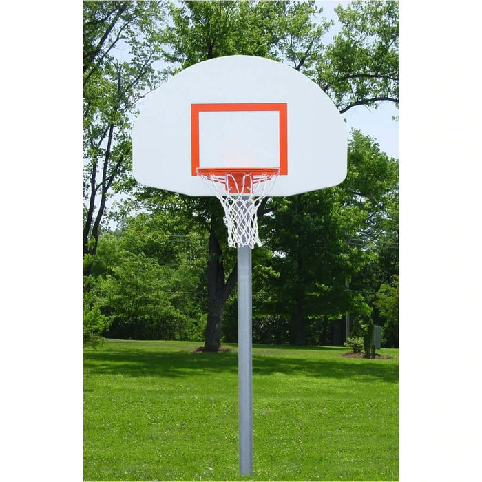 Gared Standard Duty 4-1/2" O.D. Straight Post Basketball Package with Steel Backboard