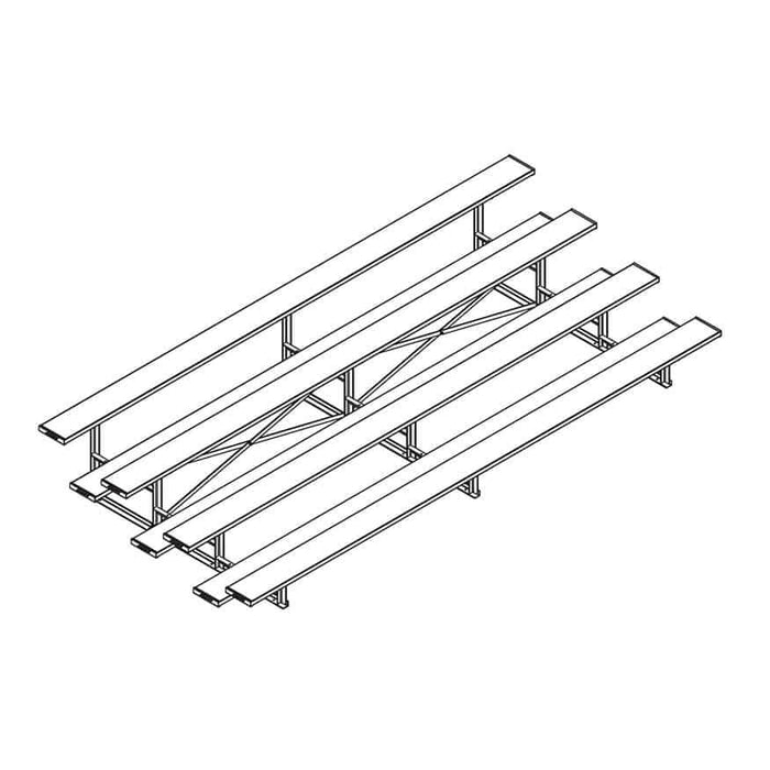 Jaypro Bleacher - 15' (4 Row - Single Foot Plank) - All Aluminum BLCH-4AL