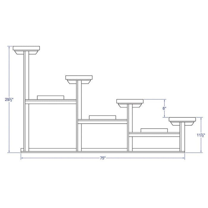 Jaypro Bleacher - 15' (4 Row - Single Foot Plank) - Standard, Outdoor BLCH-4