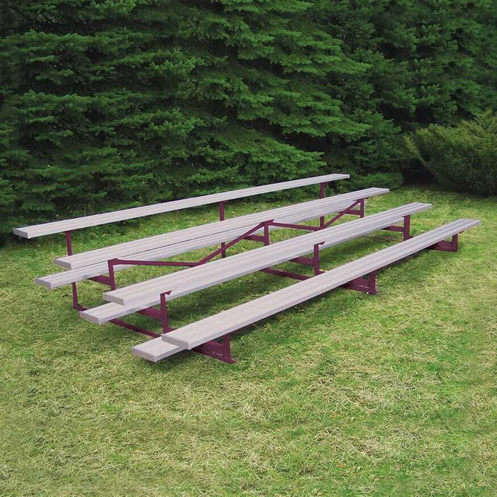 Jaypro Bleacher - 15' (4 Row - Single Foot Plank) - Standard, Outdoor (Powder Coated) BLCH-4PC