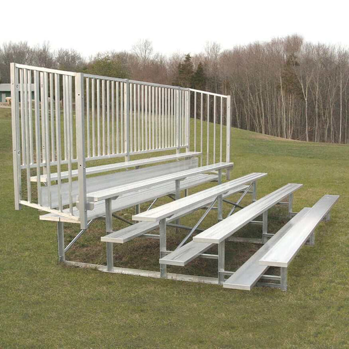 Jaypro Bleacher - 15' (5 Row - Single Foot Plank, with Guard Rail) - Enclosed BLCH-5GR