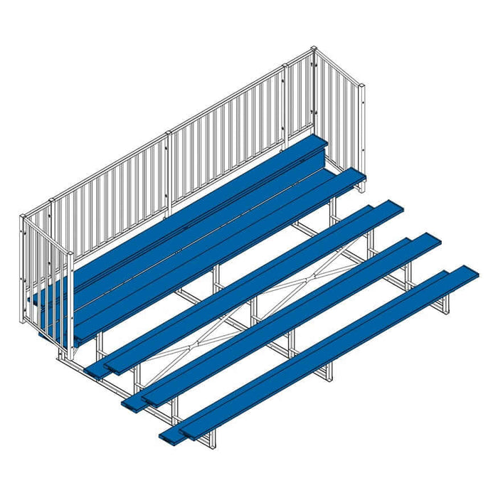 Jaypro Bleacher - 15' (5 Row - Single Foot Plank, with Guard Rail) - Enclosed (Powder Coated) BLCH-5GRPC