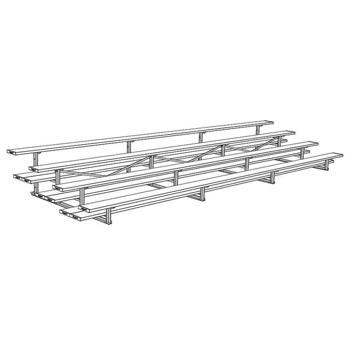 Jaypro Bleacher - 21' (3 Row - Double Foot Plank) - All Aluminum BLDP-421AL