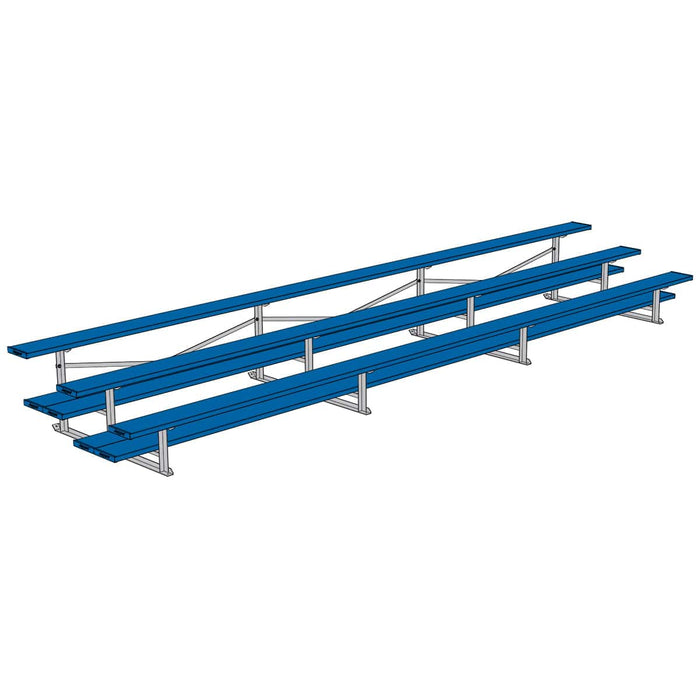 Jaypro Bleacher - 21' (3 Row - Double Foot Plank) - All Aluminum (Powder Coated) BLDP-321ALPC