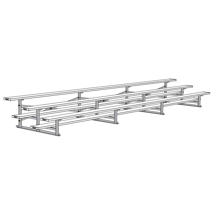 Jaypro Bleacher - 21' (3 Row - Single Foot Plank) - All Aluminum BLCH-321AL