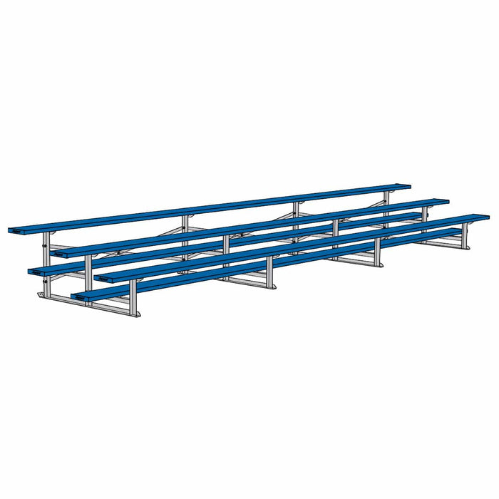 Jaypro Bleacher - 21' (3 Row - Single Foot Plank) - Standard, Outdoor (Powder Coated) BLCH-321PC