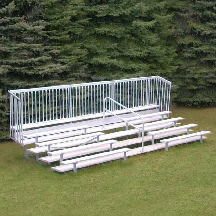 Jaypro Bleacher - 21' (5 Row - Single Foot Plank with Guard Rail & Aisle) - Enclosed BLCH-521ASGR