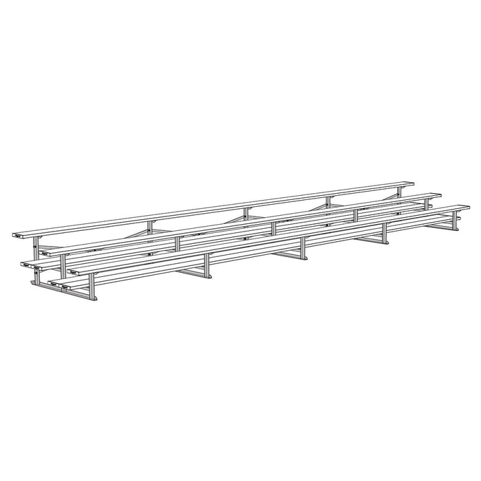 Jaypro Bleacher - 27' (3 Row - Double Foot Plank) - All Aluminum BLDP-327AL