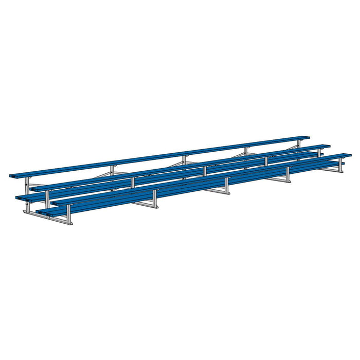 Jaypro Bleacher - 27' (3 Row - Double Foot Plank) - All Aluminum (Powder Coated) BLDP-327ALPC