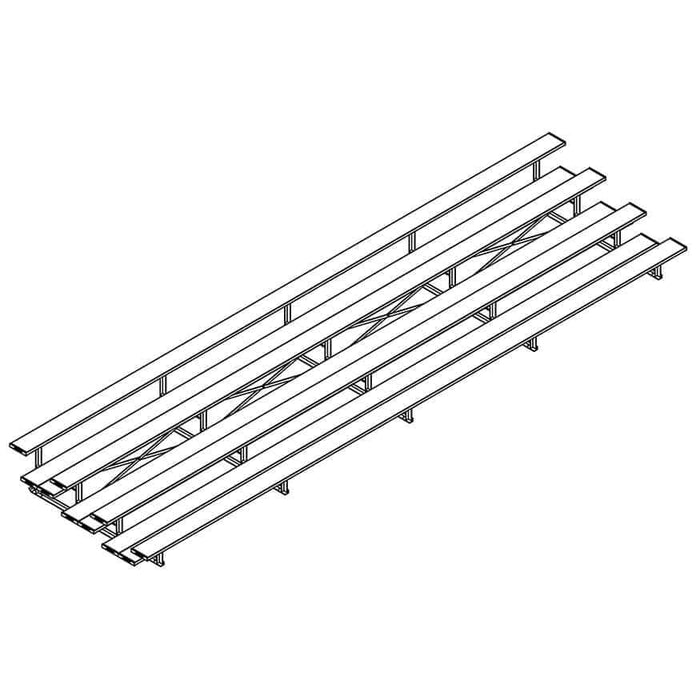 Jaypro Bleacher - 27' (4 Row - Double Foot Plank) - All Aluminum BLDP-427AL