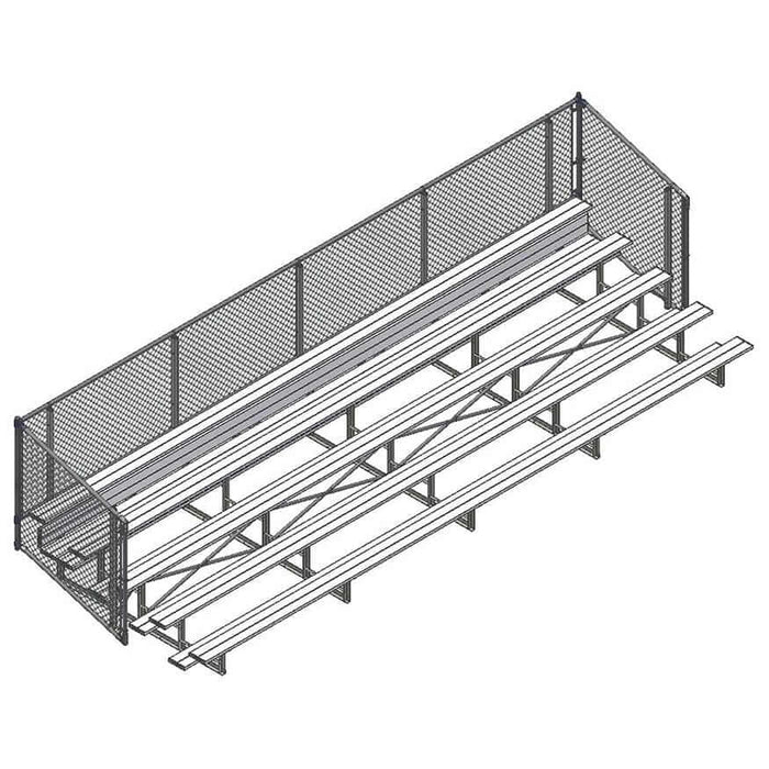 Jaypro Bleacher - 27' (5 Row - Single Foot Plank with Chain Link Rail) - Enclosed BLCH-527C