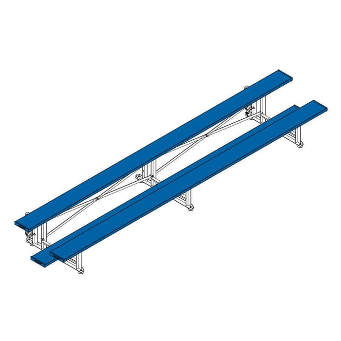Jaypro Indoor Bleacher - 15 ft. (2 Row - Single Foot Plank) - Tip & Roll (Powder Coated) BLCH-2TRGPC
