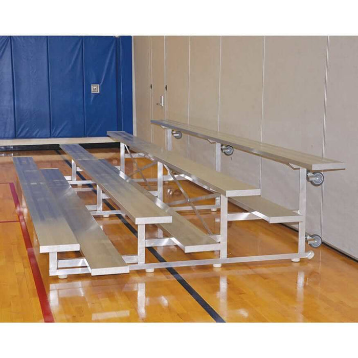 Jaypro Indoor Bleacher - 15 ft. (4 Row - Single Foot Plank) - Tip & Roll BLCH-4TRG