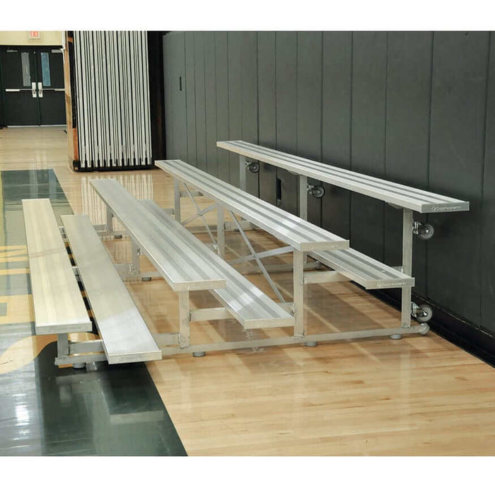 Jaypro Indoor Bleacher - 15 ft. (4 Row - Single Foot Plank) - Tip & Roll BLCH-4TRG