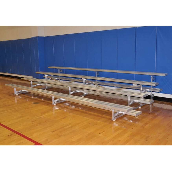 Jaypro Indoor Bleacher - 15 ft. (4 Row - Single Foot Plank) - Tip & Roll BLCH-4TRG