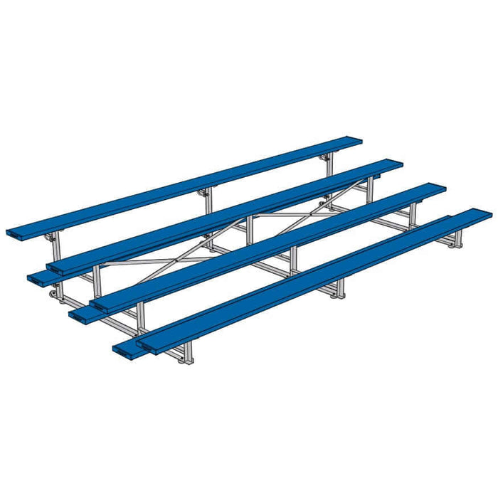 Jaypro Indoor Bleacher - 15 ft. (4 Row - Single Foot Plank) - Tip & Roll (Powder Coated) BLCH-4TRGPC