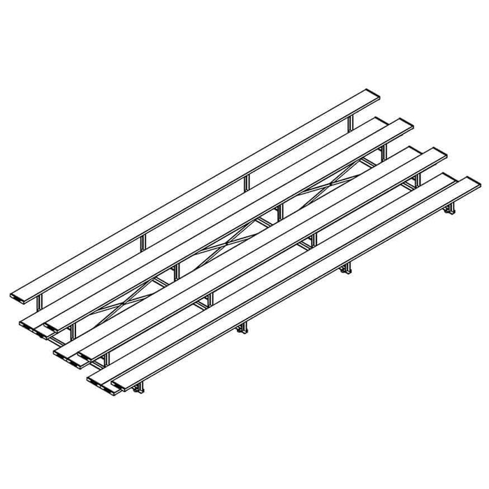 Jaypro Indoor Bleacher - 21 ft. (4 Row - Double Foot Plank) - Tip & Roll BLDP-421TRG