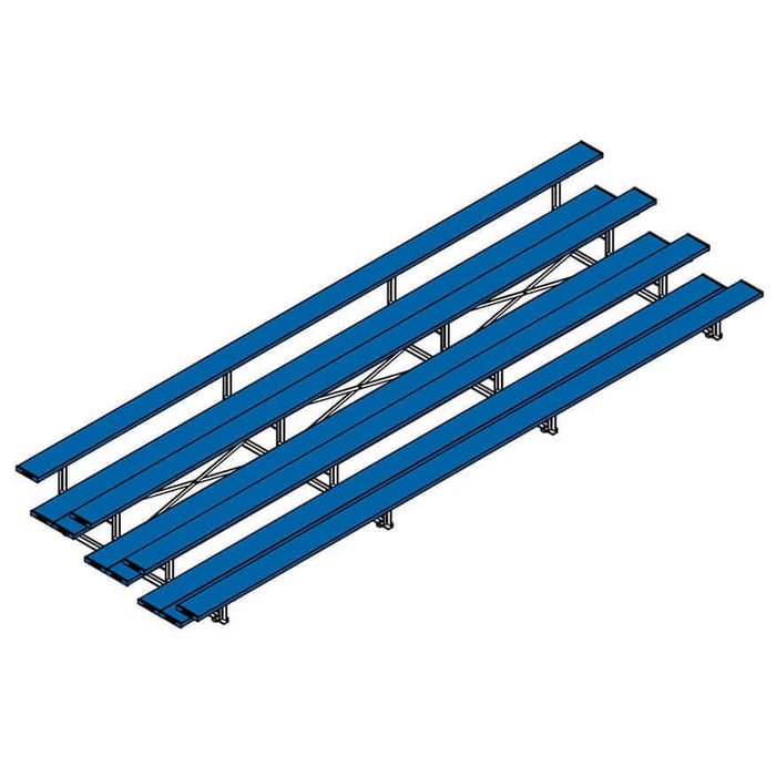 Jaypro Indoor Bleacher - 21 ft. (4 Row - Double Foot Plank) - Tip & Roll (Powder Coated) BLDP-421TRGPC