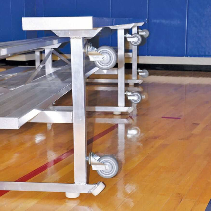 Jaypro Indoor Bleacher - 21 ft. (4 Row - Single Foot Plank) - Tip & Roll BLCH-421TRG