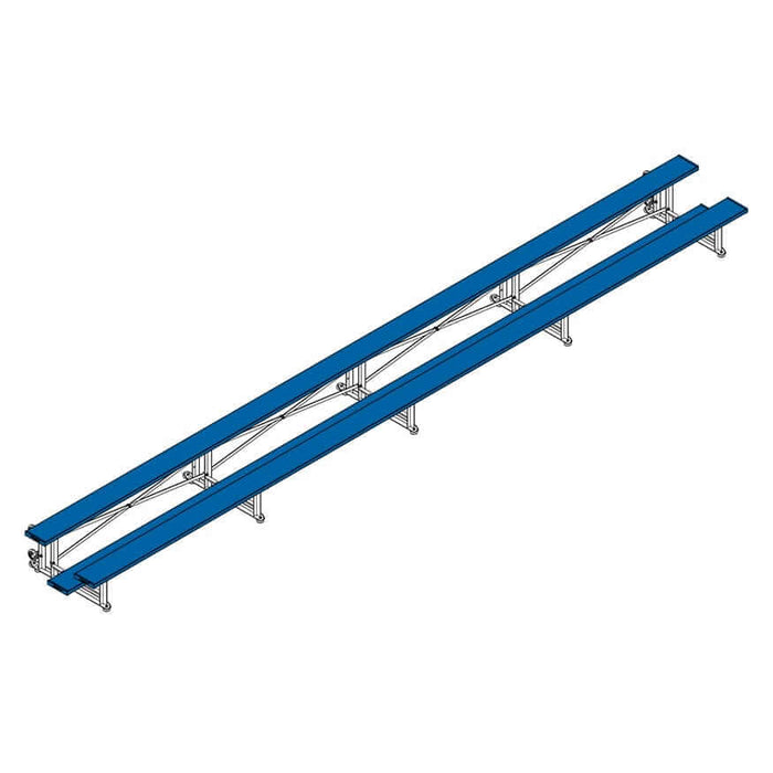 Jaypro Indoor Bleacher - 27 ft. (2 Row - Single Foot Plank) - Tip & Roll (Powder Coated) BLCH-227TRGPC