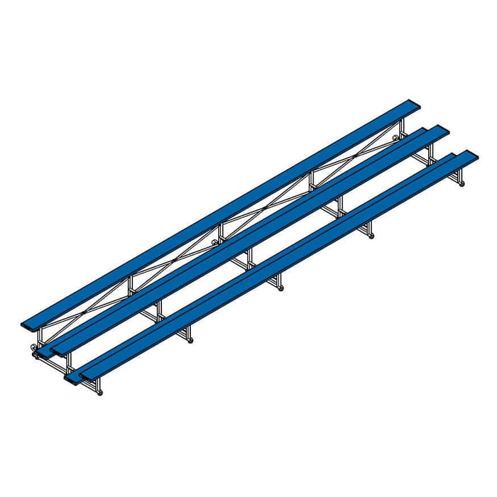 Jaypro Indoor Bleacher - 27 ft. (3 Row - Single Foot Plank) - Tip & Roll (Powder Coated) BLCH-327TRGPC