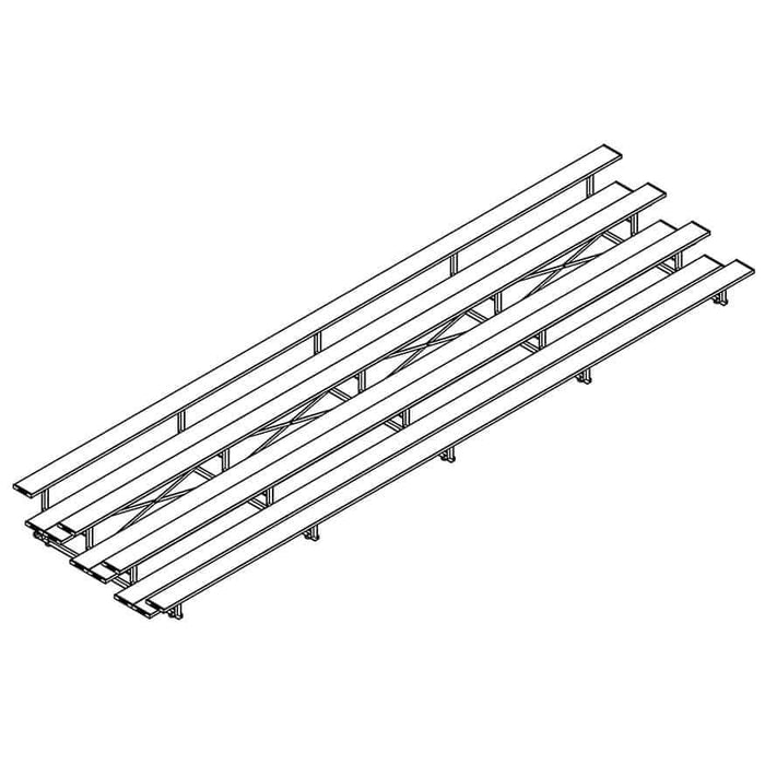 Jaypro Indoor Bleacher - 27 ft. (4 Row - Double Foot Plank) - Tip & Roll BLDP-427TRG