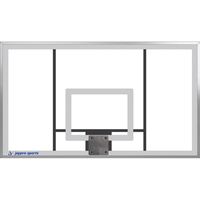 Jaypro Straight Post Basketball System (5-9/16" Pole with 6' Offset) 72"W x 42"H Acrylic Backboard