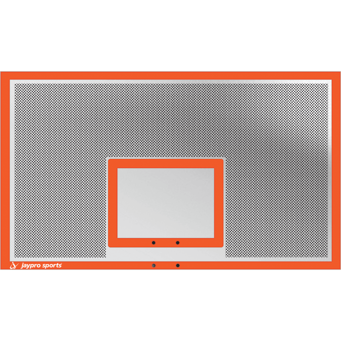 Jaypro Straight Post Basketball System (5-9/16" Pole with 6' Offset) 72"W x 42"H Perforated Aluminum Backboard