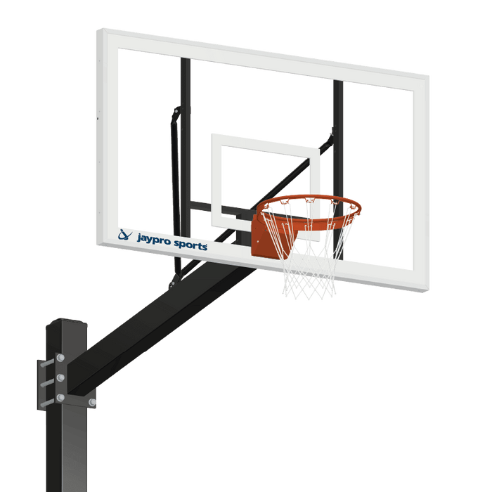 Jaypro Titan Basketball System (6"x 6" Pole with 6' Offset) 72" Glass Backboard