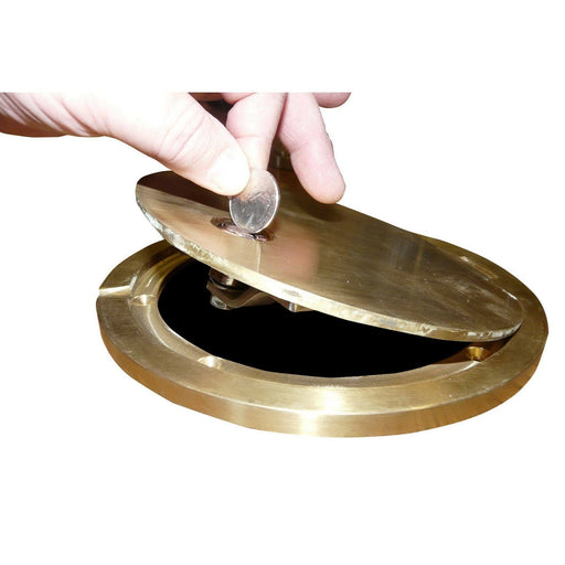 Bison Inc.Bison Lockable Hinged Brass Floor Socket Cover Plate OnlyVB23LK-CV