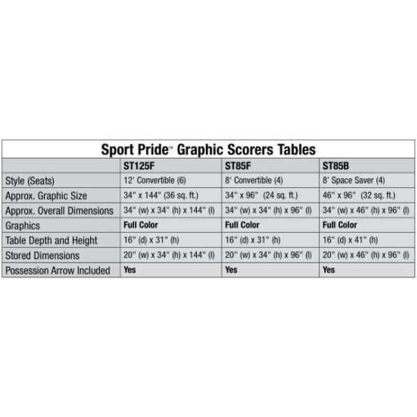 Bison IncBison 12' Sport Pride Convertible Scorers Table ST125FST125F