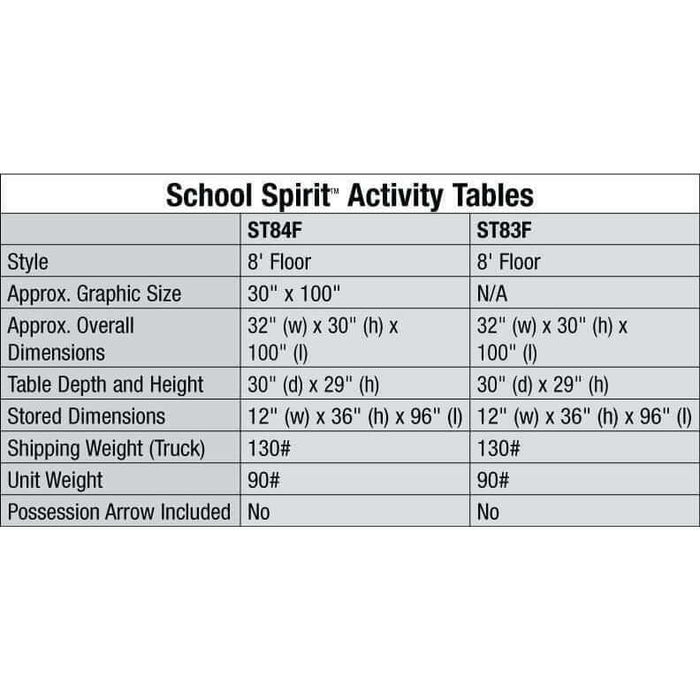 Bison IncBison 8′ School Spirit Folding Scorers Table ST84FST84F