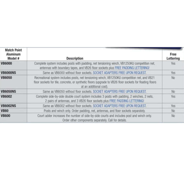 Bison Inc.Bison Inc. Match Point Aluminum Complete SystemVB6000-BK