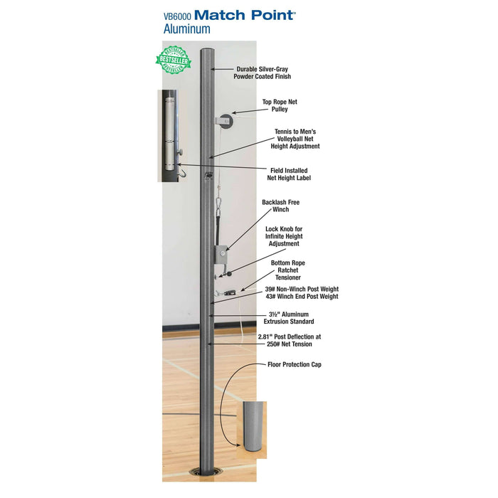 Bison IncBison Match Point Aluminum Volleyball System w/o Sockets and Padding VB6050NSVB6050NS